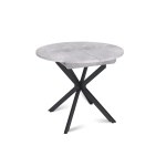 Стол круглый раздвижной Твист (90+30) цемент светлый / опоры черные