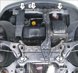 Усиленная защита Motodor картера двигателя, кпп. 2 мм, сталь. для Dodge Grand Caravan 2010-2020,Chrysler Town & Country 2010-2016,Dodge Grand Caravan 2007-2010,Chrysler Town & Country 2007-2010 арт.00310