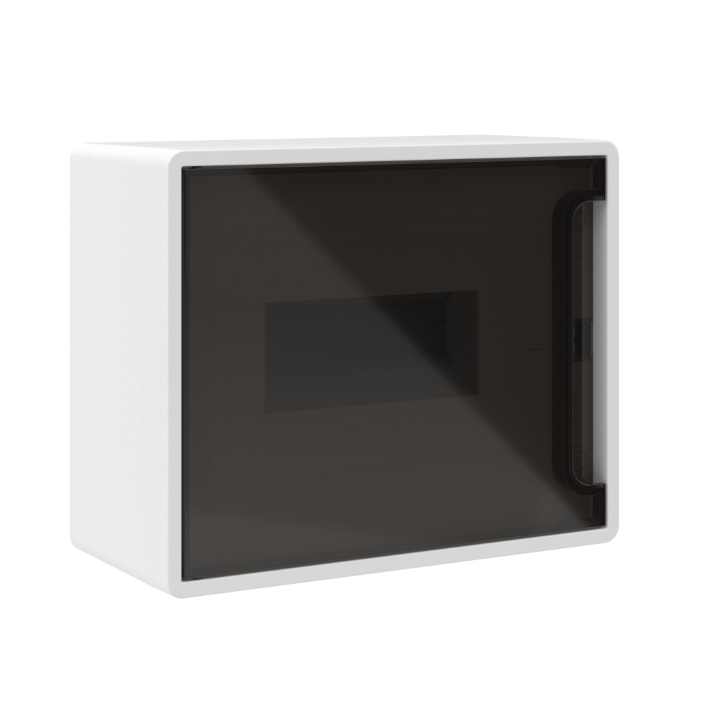 Щит распределительный 8 мод настенный FRAME, белый, с тониров. дверцей, с 2 шинами PEN DKC