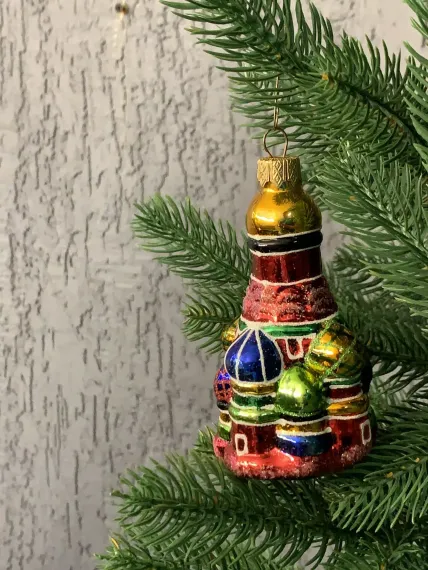 Елочное украшение Собор, стекло, 11 см., 1 шт., Витус (А271)