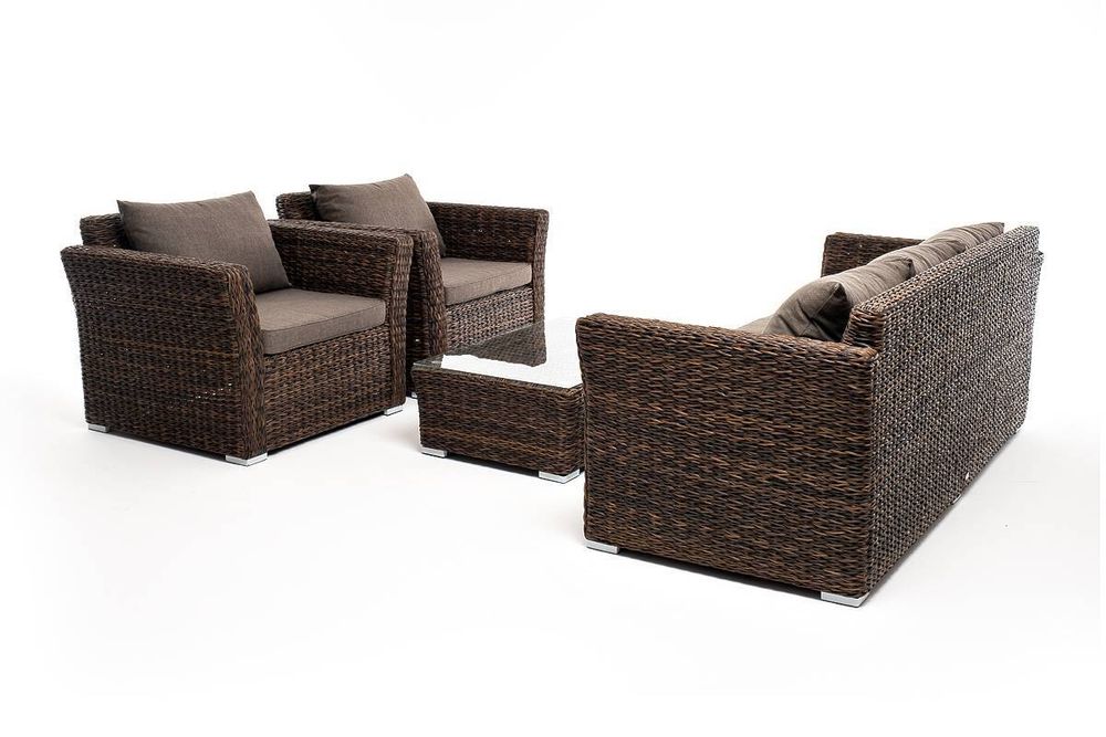 "Капучино" лаунж-зона из искусственного ротанга (гиацинт), цвет коричневый