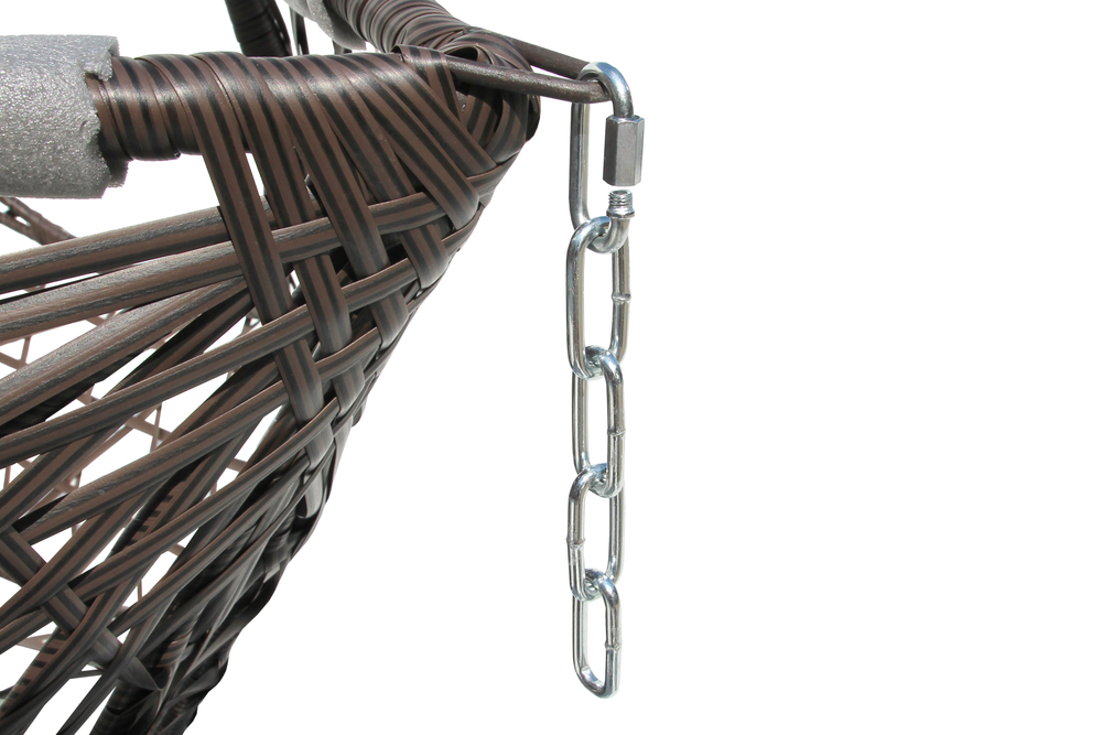 Кресло подвесное Фелиса с крышей арт.7021 (стойка+основание черн, корз.корич, подуш.беж. 3уп. (Т))