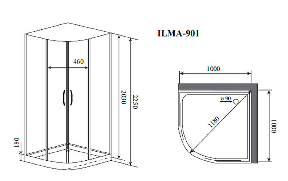 Душевая кабина Timo Premium 100x100 ILMA901 без гидромассажа