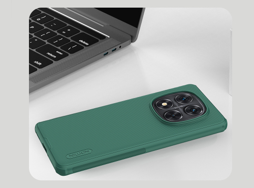 Усиленный чехол зеленого цвета (Deep Green) от Nillkin для Xiaomi Redmi Note 14 Pro+ Плюс, серия Super Frosted Shield Pro