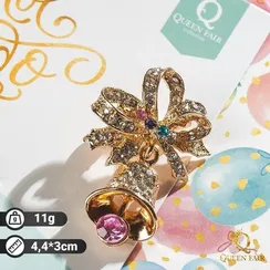 Брошь "Колокольчик", цветная в золоте