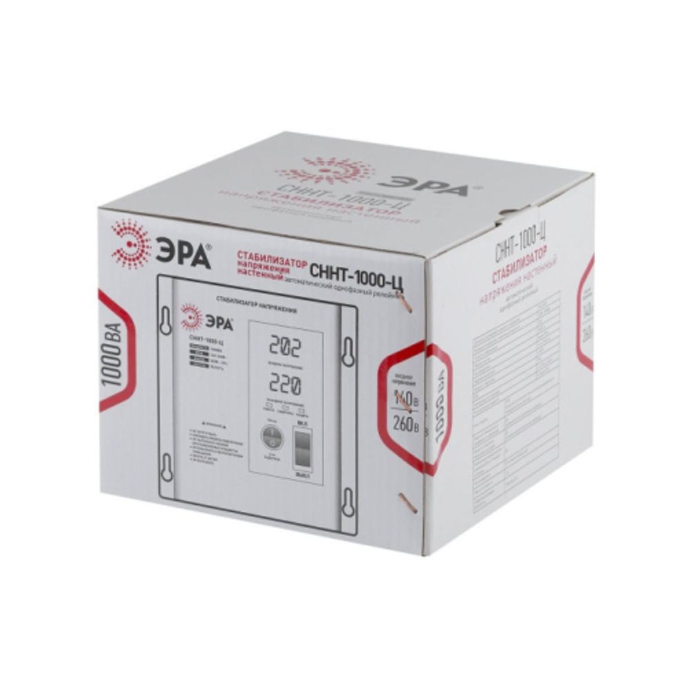 СННТ-1000-Ц ЭРА Стабилизатор напряжения настенный, ц.д., 140-260В/220/В, 1000ВА