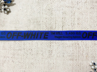 Лента репсовая с принтом, ш. 1,5 см, синий