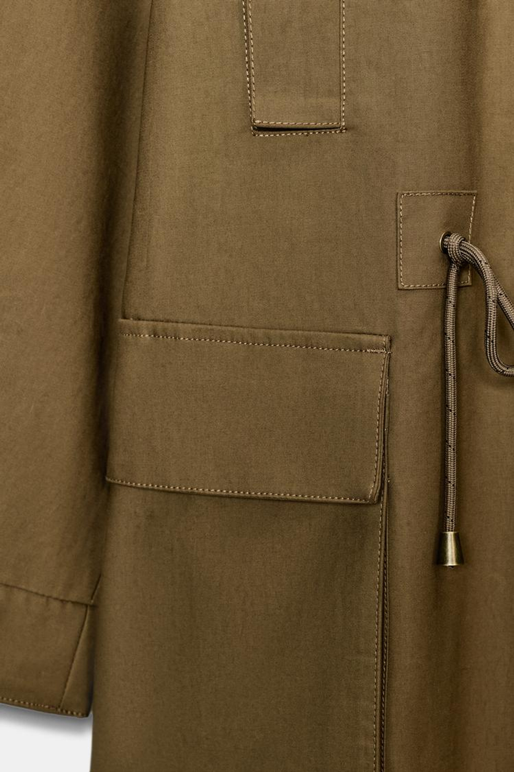 ZARA ПАРКА ОВЕРСАЙЗ ИЗ КОЛЛЕКЦИИ ZW, СВЕТЛО-БЕЖЕВЫЙ