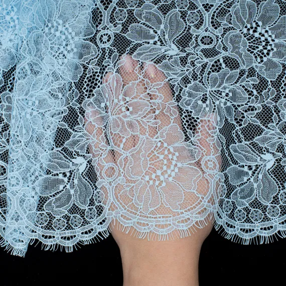 Кружево реснички голубые (21х140 см)