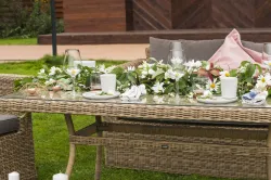 "Мокко Дабл" обеденная группа из искусственного ротанга, цвет соломенный