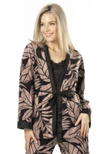 Короткий халатик Desire (Размер: XXL) (Цвет: черный с бежевым)