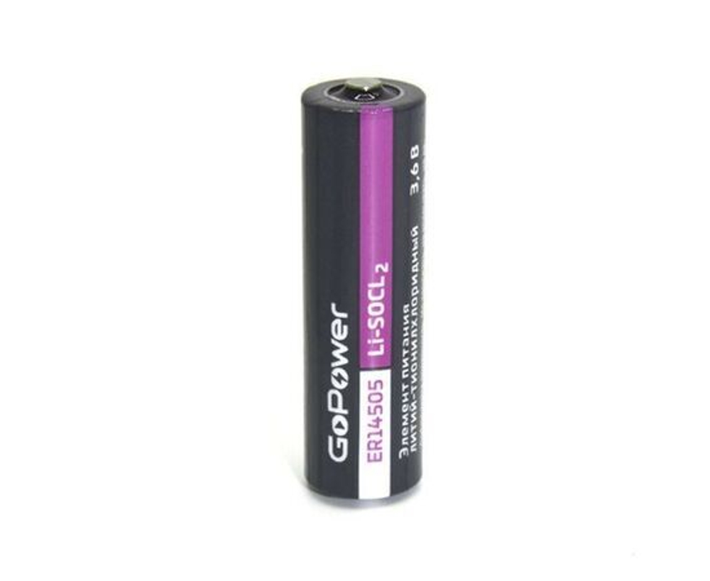 Батарейка GoPower 14505 PC1 Li-SOCl2 3.6V с выводами (1/10/500)
