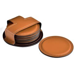 Набор из 6 костеров из двухслойной кожи Cuoietto с металлической вставкой (CR6BCMet) 12