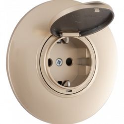 Розетка с заземлением и шторкой, с крышкой Arte Milano SET08-1 SET08-1-41-1 shampan