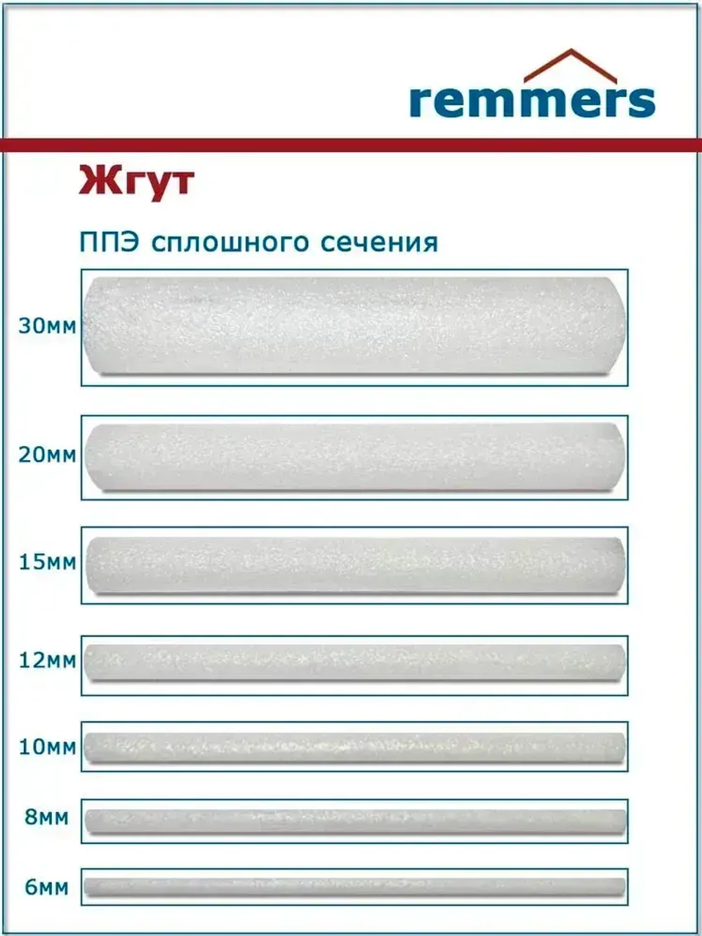 Жгут теплоизоляционный сплошной 10 мм x 500 м
