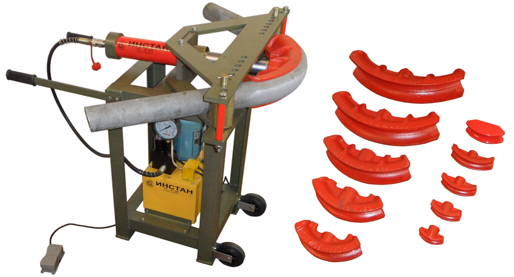 Трубогиб гидравлический с электроприводом Инстан ТГ-3ЭП (стационарный) (до 3") с электрическим распределителем и педалью