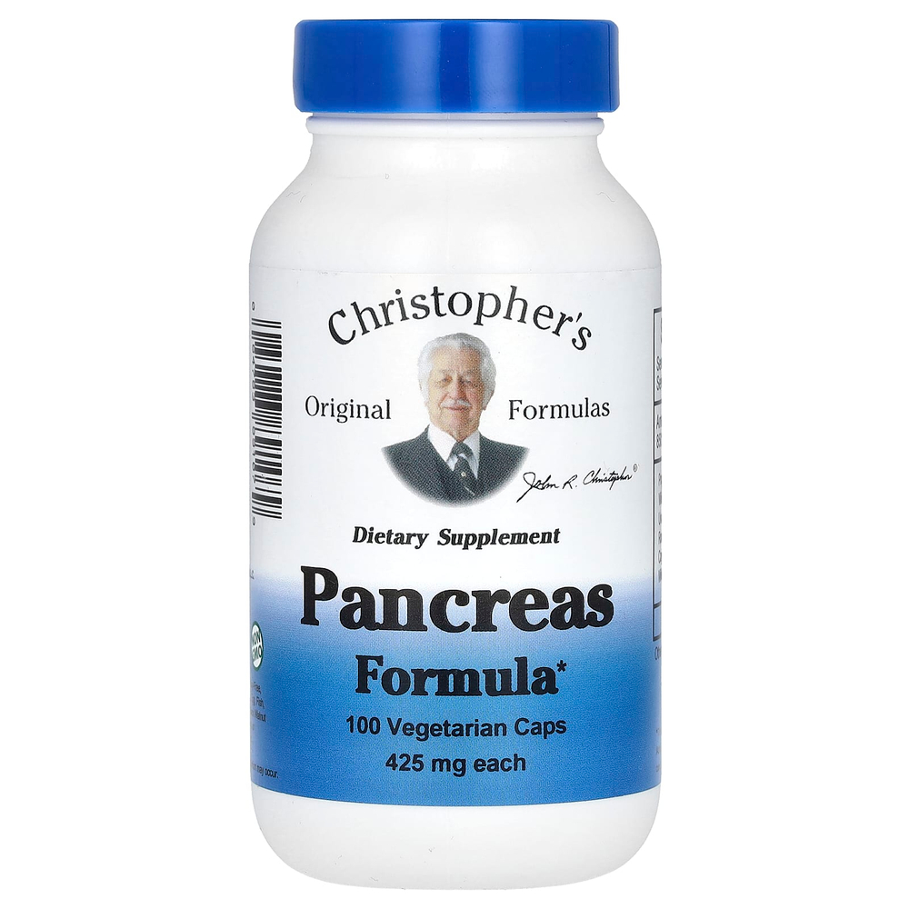 Christopher's Original Formulas, формула для поджелудочной железы, 100 вегетарианских капсул
