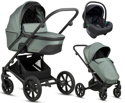 Детская коляска Noordi Aqua V2 3 в 1 с автокреслом Terra Edusky Black 1482842 Fern