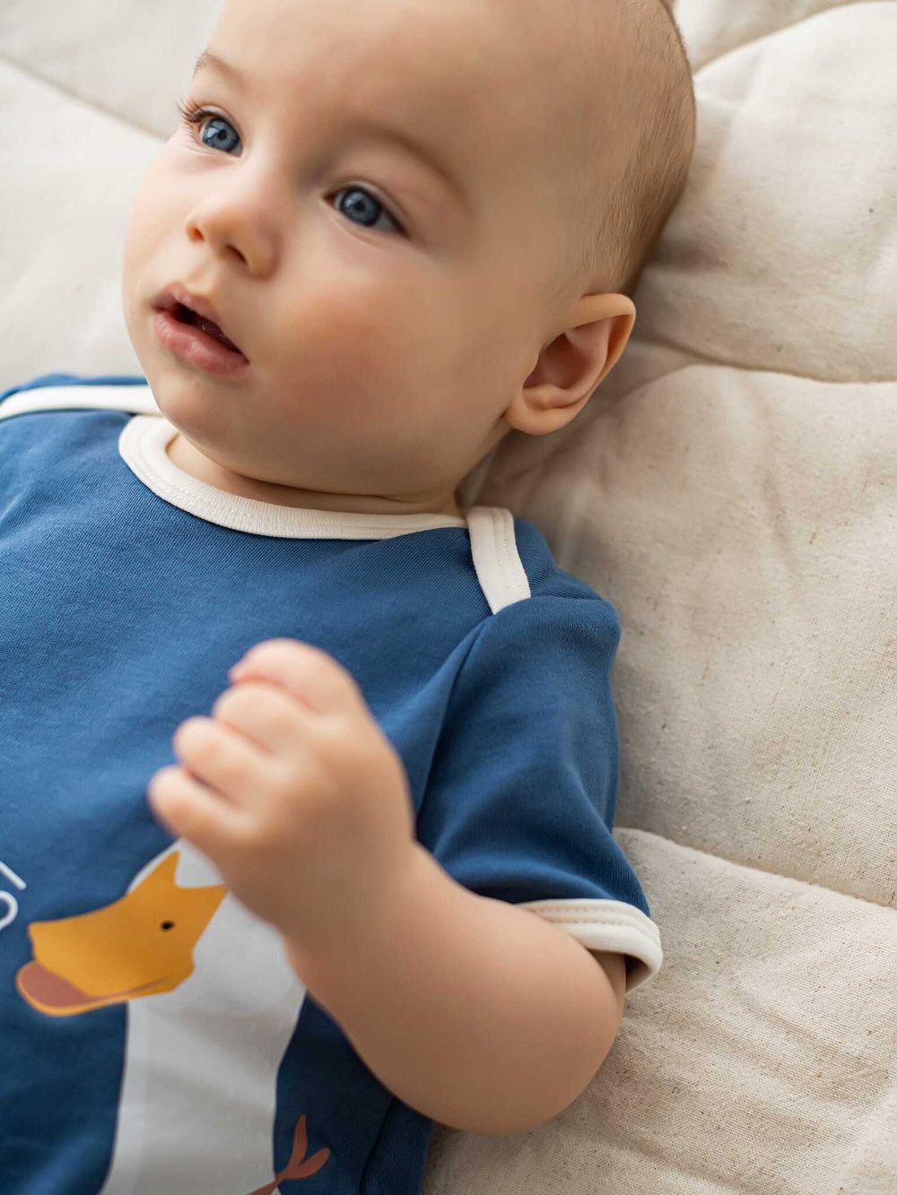 Песочник "Деним" с принтом 0+