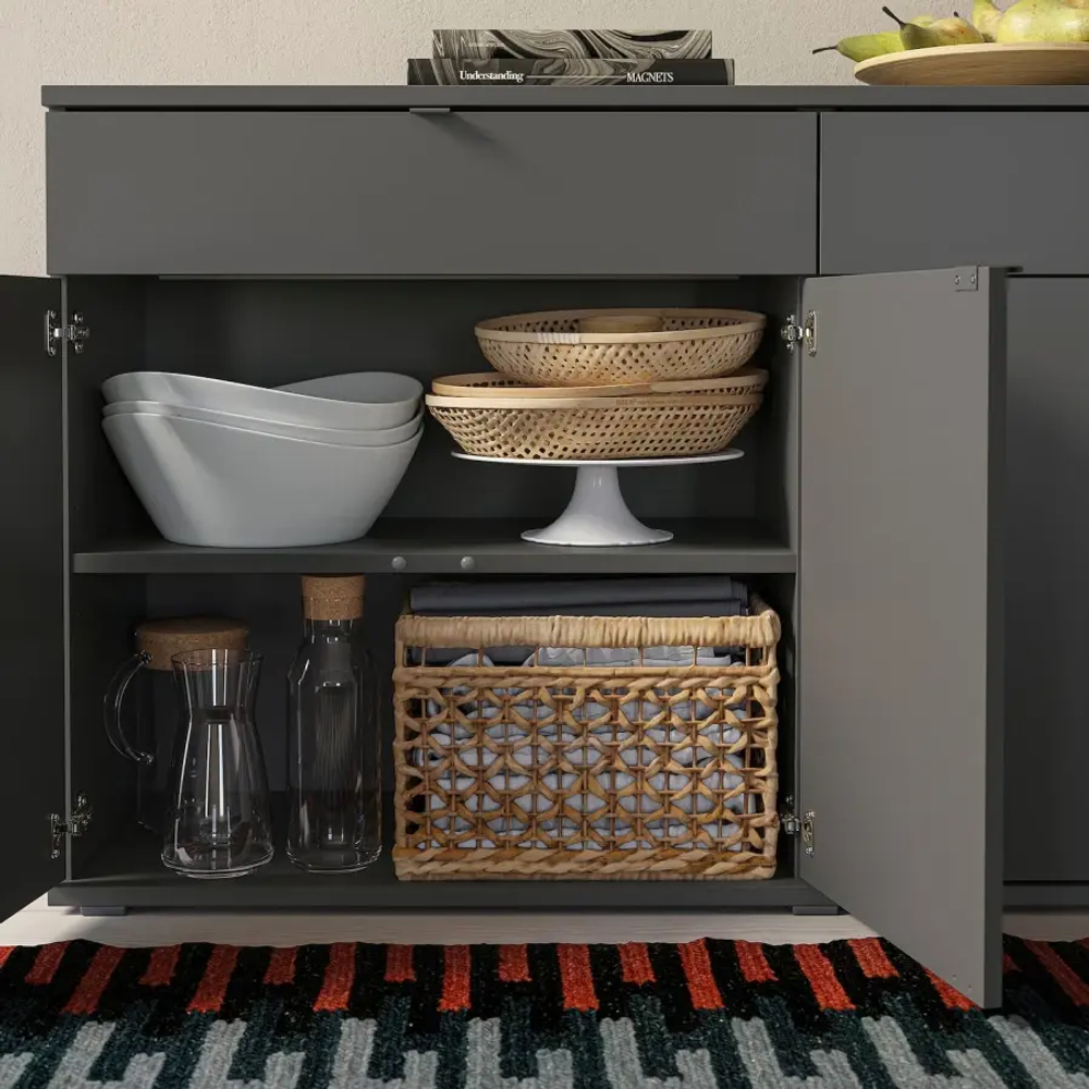 Комбинация для хранения - VIHALS  IKEA/ ВИХАЛС ИКЕА, 75х140 см, серый