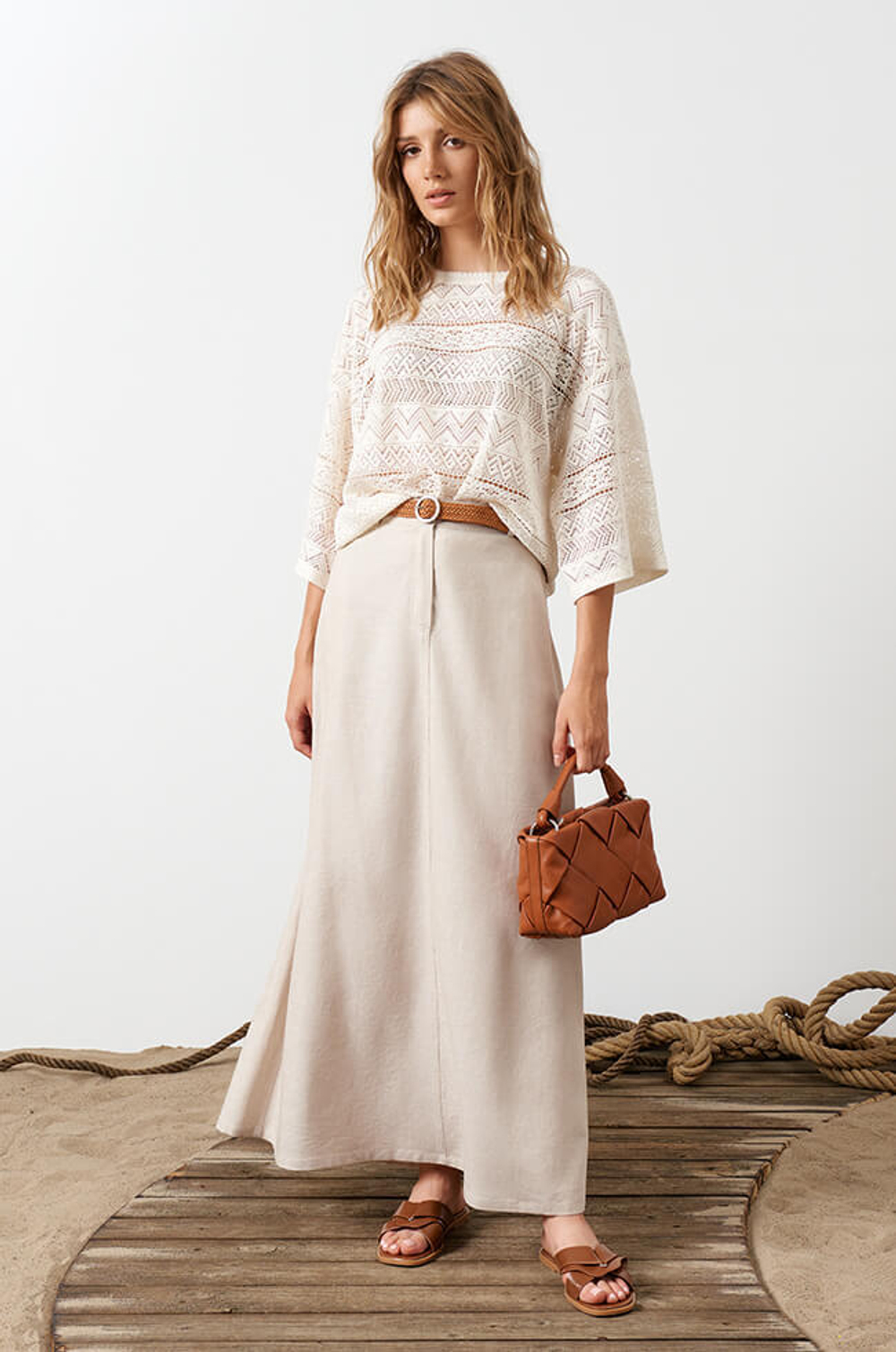 4836 Юбка женская (натуральный лен)