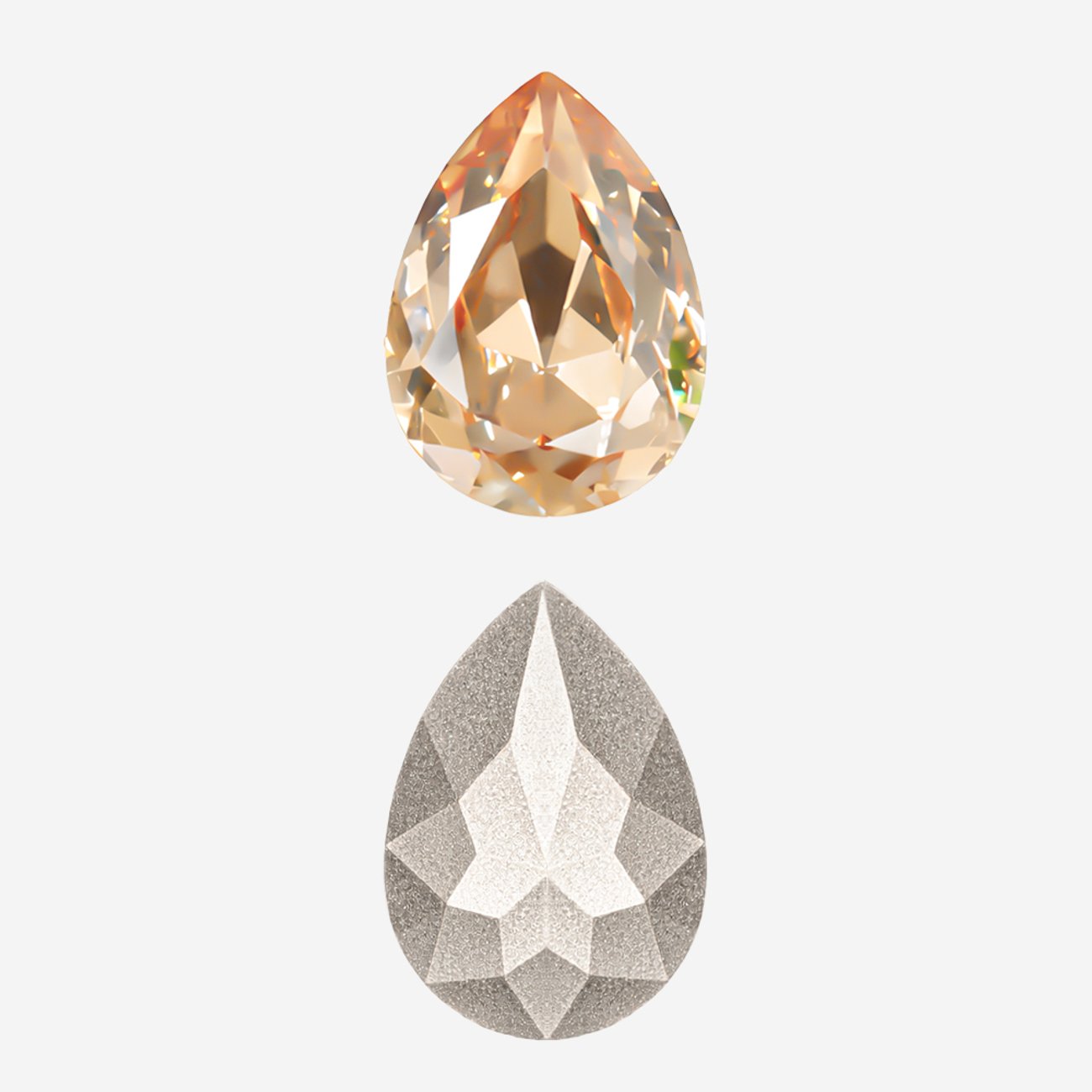 Кристалл Капля (Drop), оттенок "Светло-золотистый Кристалл"/"Light Golden Crystal", 14*10мм