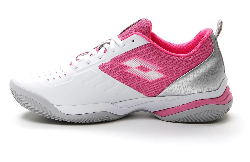 Женские Кроссовки теннисные Lotto Superrapida 400 IV - all white/wild orchid