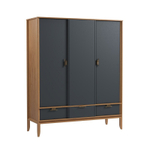 Шкаф 3х дверный с глухими дверями «Бридж» браун/серый 7012