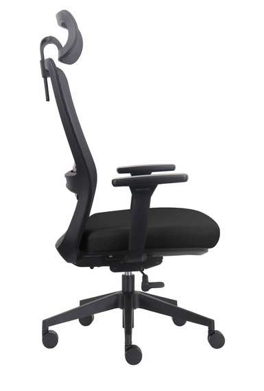 Кресло офисное Норден / Кросс / Cross / черная сетка / черная ткань / нейлоновая база