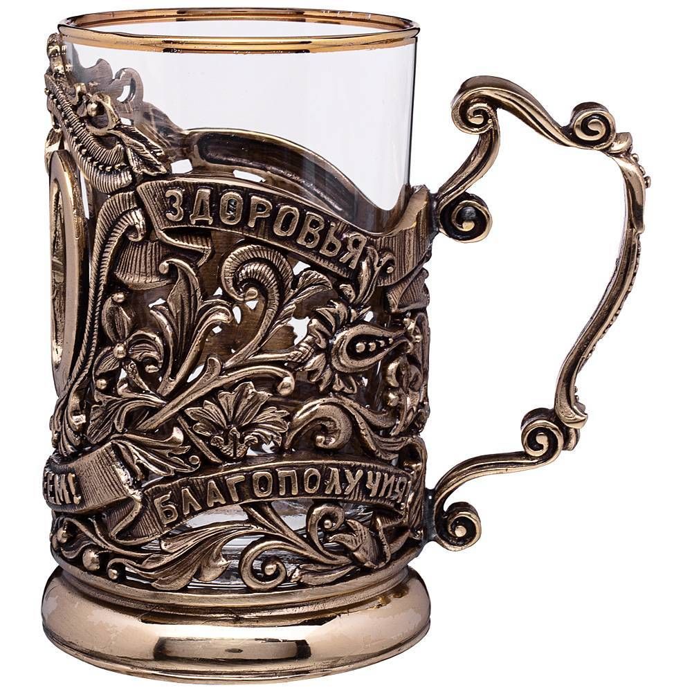 СТАКАН С ПОДСТАКАННИКОМ "ЮБИЛЕЙНЫЙ 65" 250 МЛ