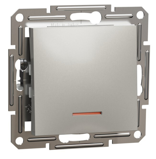 ВЫКЛЮЧАТЕЛЬ 1-КЛАВИША С ПОДСВЕТКОЙ БРОНЗА ASFORA /SCHNEIDER/