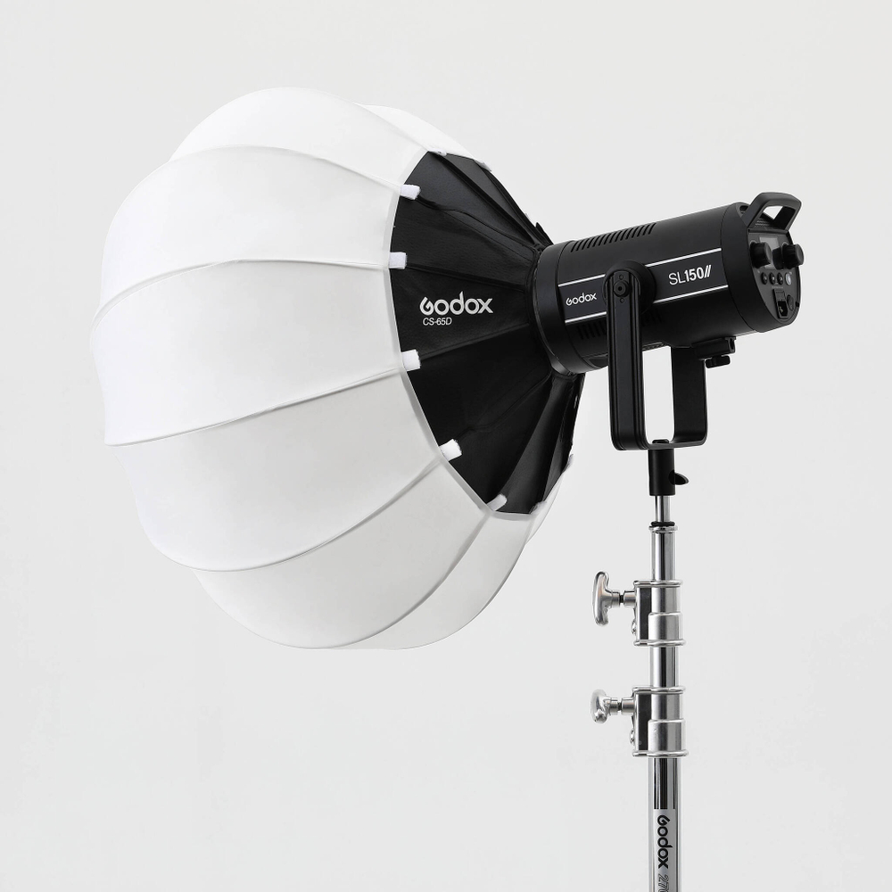 Быстроскладной сферический софтбокс Godox CS65D для импульсных вспышек и светодиодных осветителей с байонетом Bowens (ЧАЙНАБОЛ)
