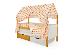 Детская кровать-домик мягкий Бельмарко Svogen дерево-белый