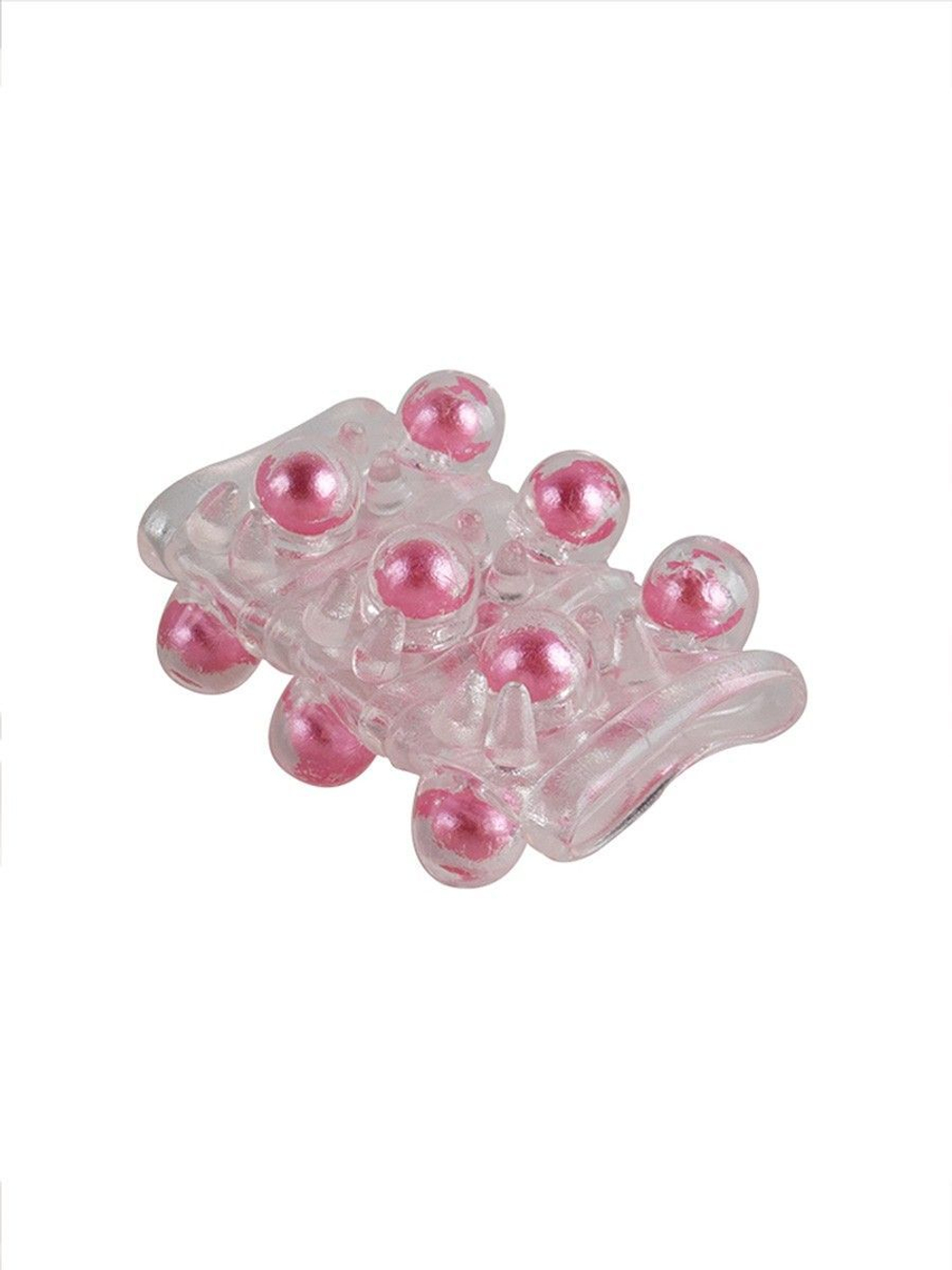 Прозрачная сквозная насадка на пенис с цветными шариками (Цвет: прозрачный)