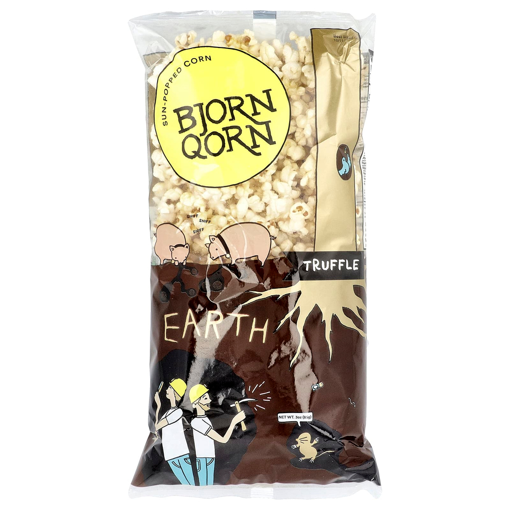 BjornQorn, жареная на солнце кукуруза, со вкусом молотого трюфеля, 85 г (3 унции)
