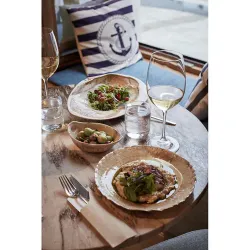 Блюдо овальное 24*12,5 см h5,5 см 210 мл для закусок Pearl Sea Stone с ручками Frutti di Mare [4]