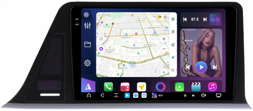 Магнитола для Toyota C-HR 2019-2023 (правый руль, вместо 230x130мм) - FarCar XXL9-9549RF4 монитор 9.5" 2K QLED на Android 14, TS20, 8+256Гб, CarPlay, 4G SIM-слот