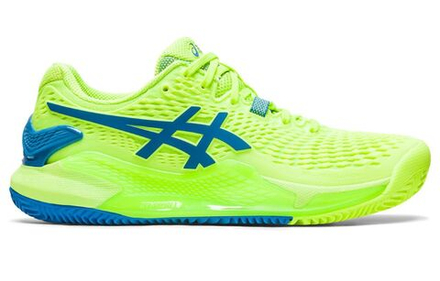 Женские Кроссовки теннисные Asics Gel-Resolution 9 Clay - hazard green/reborn blue