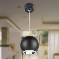 Светильник подвесной (подвес) ЭРА PL32 BK/CH MR16 GU10 потолочный круг черный, хром | Подвесные светильники