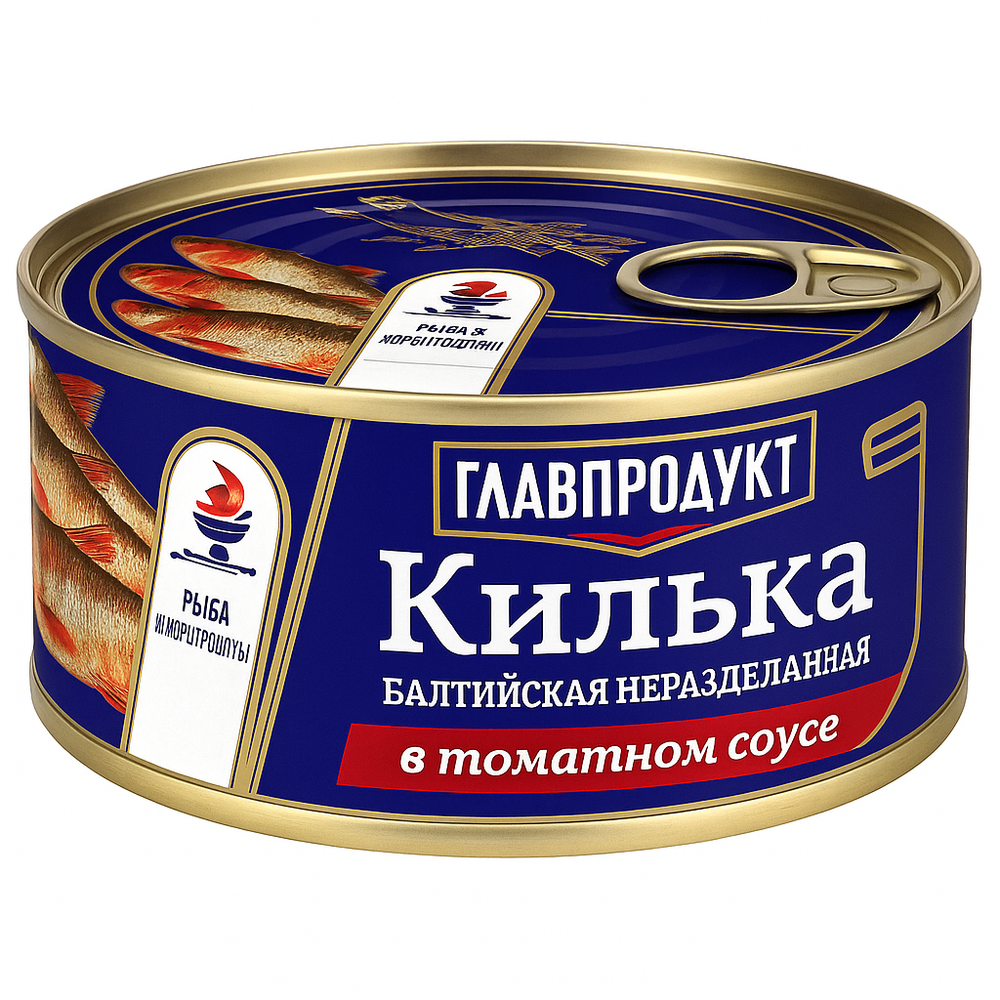 Килька в томатном соусе Главпродукт 240 гр