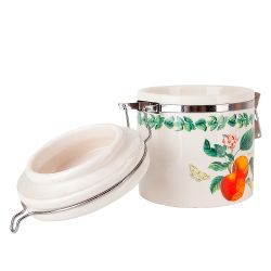 Банка для сыпучих продуктов (клипс)" " 15х10х12см v=480мл(керамика) (подарочная упаковка)