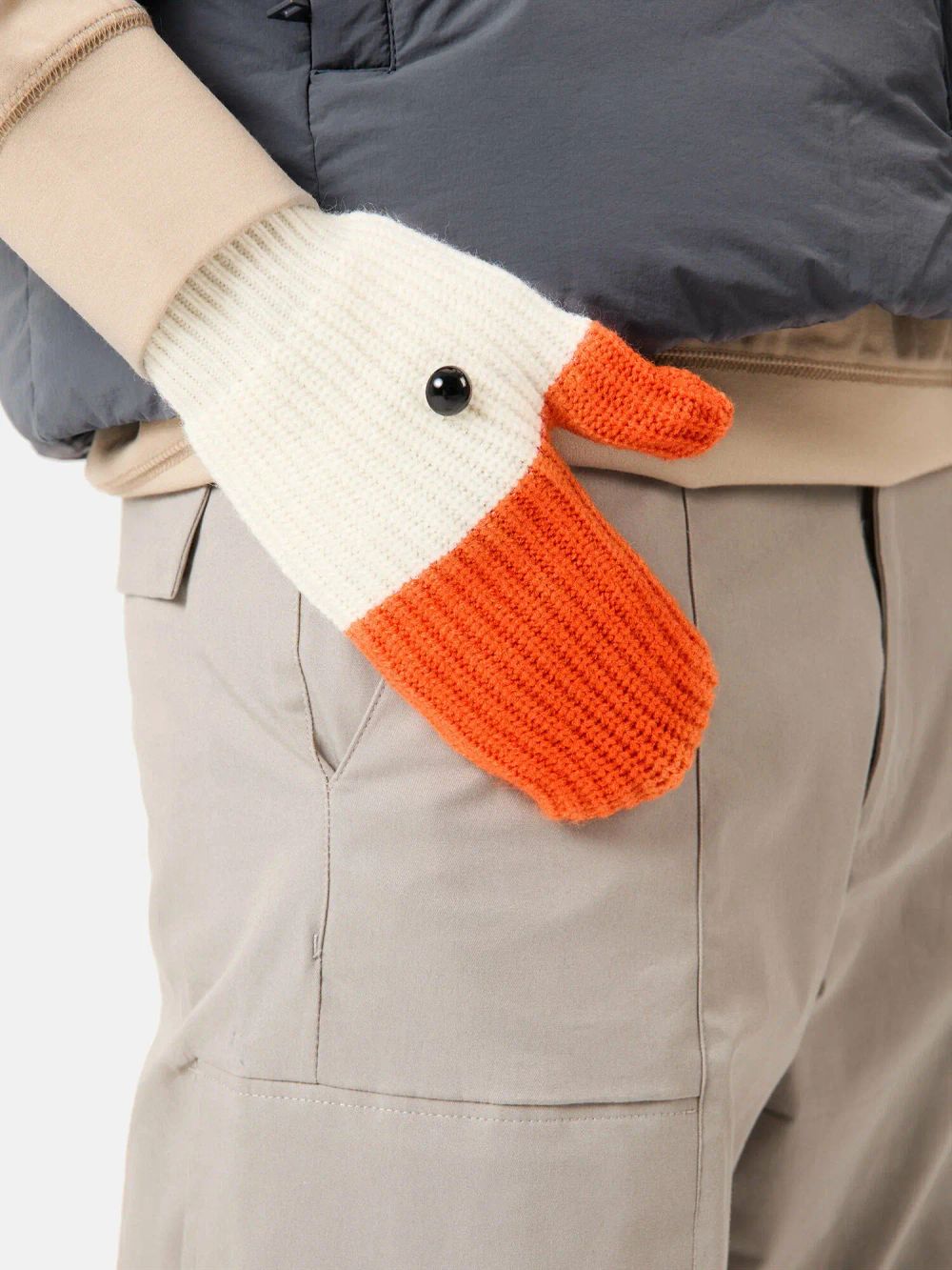 Варежки Яндекс «Гуси-варежки» оранжево-бежевые