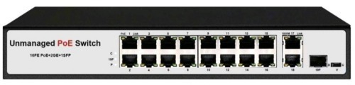 PX-POE1621GS коммутатор PoE 16*100M+2*1000M +1*1000M SFP, металл