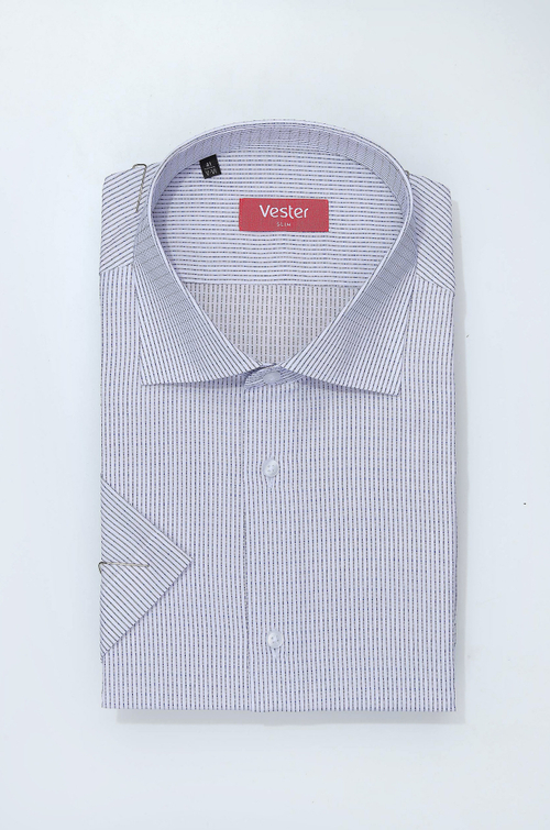 Сорочка мужская VESTER короткий рукав, светло-бирюзовый цвет, бамбуковое волокно, пэ, тенсель 72915 23