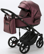 Детская коляска Adamex Zico Deluxe 3 в 1 Z-SM08 Т.СИРЕН.ПЕРЛ КОЖА