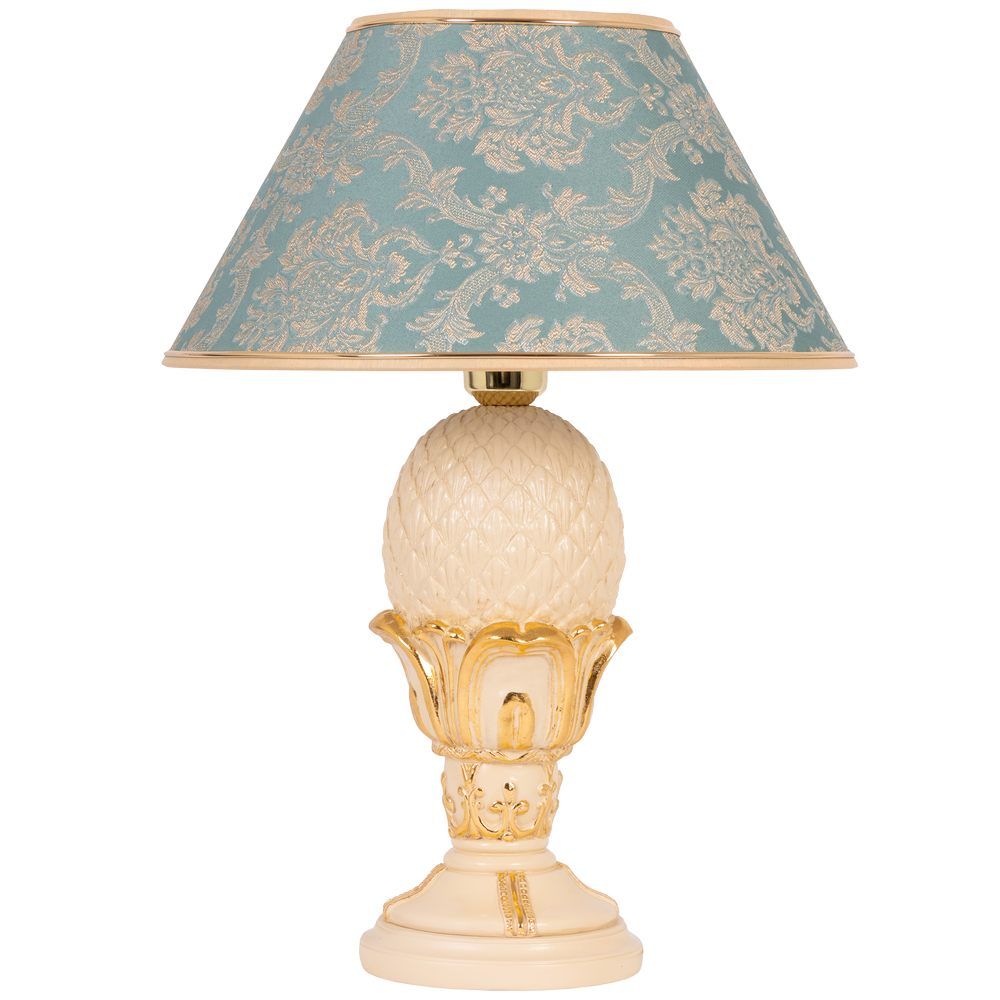 Настольная лампа Источник Энергии Айвори с абажуром №38 Vatican (Ватикан) Аквамарин