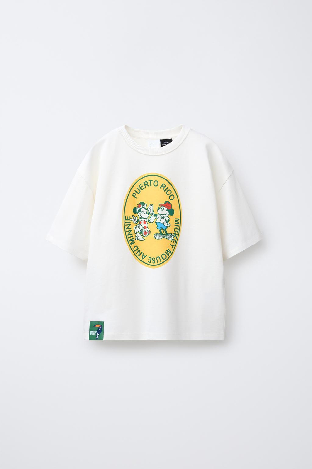 ZARA ФУТБОЛКА С ПРИНТОМ MICKEY AND MINNIE MOUSE © DISNEY, ЭКРЮ