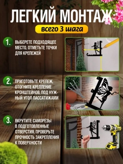 Кронштейны для кашпо Феи-3 шт черный