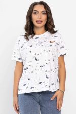 Футболка Мэнси (белая/цветы) Б14127-4М LT Collection