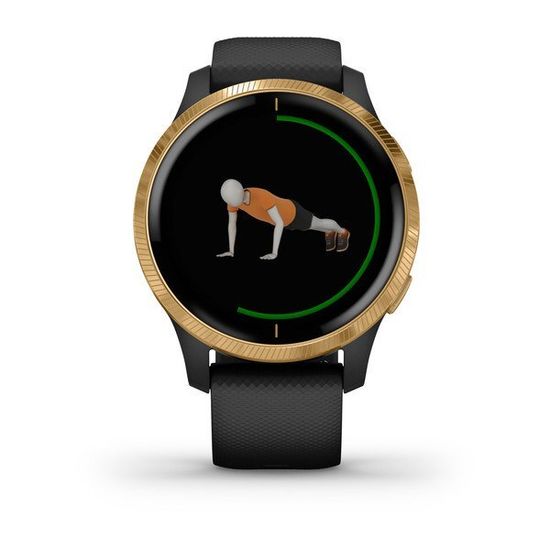Умные часы Garmin Venu черные с золотистым безелем
